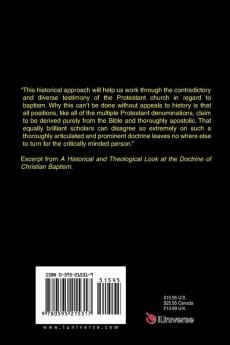 A Historical and Theological Look at the Doctrine of Christian Baptism