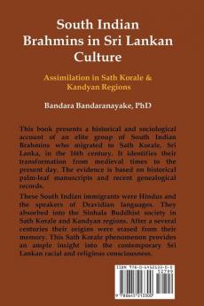 South Indian Brahmins in Sri Lankan Culture: Assimilation in Sath Korale and Kandyan Regions