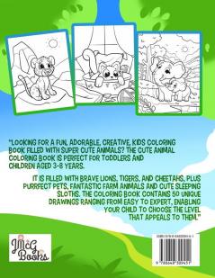 Cute Animal Coloring Book: Coloring Book for Kids Ages 3-8