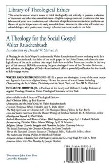 A Theology for the Social Gospel (Library of Theological Ethics)