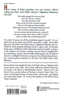Book of Answers: The New York Public Library Telephone Reference Service's Most Unusual and Enter