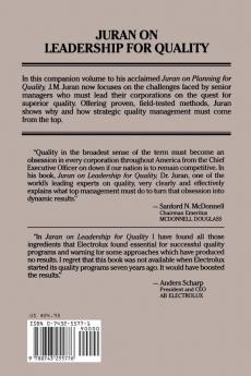Juran on Leadership for Quality