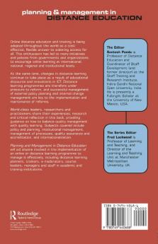 Planning and Management in Distance Education