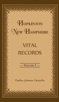 Hopkinton New Hampshire Vital Records Volume 1