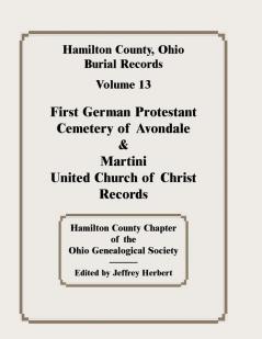 Hamilton County Ohio Burial Records Volume 13