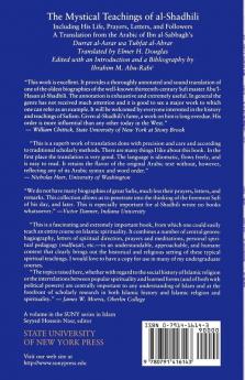 The Mystical Teachings of al-Shadhili: Including His Life Prayers Letters and Followers. A Translation from the Arabic of Ibn al-Sabbagh's Durrat al-Asrar wa Tuhfat al-Abrar (SUNY series in Islam)