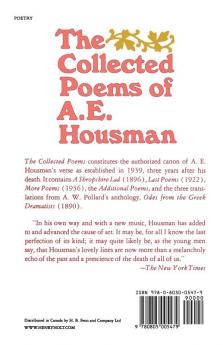 The Collected Poems of A. E. Housman