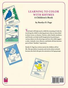 Learning to Color with Rhymes (Children's Book)