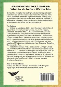 Preventing Derailment: What to Do Before it's Too Late (Technical Report Series ; No. 138G)