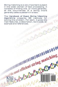 Handbook of Exact String Matching Algorithms