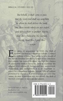 The Book of Mormon: The Original 1830 Edition
