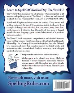 Learn to Spell 500 Words a Day: The Vowel U (vol. 5)