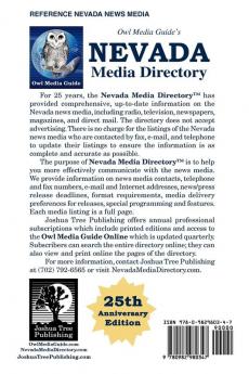 Owl Media Guide's Nevada Media Directory 25th Anniversary Edition