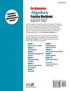 No-Nonsense Algebra Practice Workbook (Mastering Essential Math Skills)