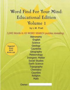 Word Find For Your Mind: Educational Edition: 1 (Volume)