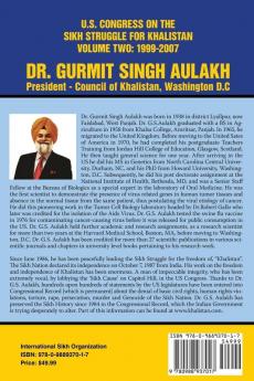 U.S. Congress on the Sikh Struggle for Khalistan: Volume Two 1999 - 2007