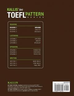 Kallis' TOEFL iBT Pattern Reading 1: Explorer (College Test Prep 2016 + Study Guide Book + Practice Test + Skill Building - TOEFL iBT 2016)