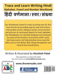 Trace and Learn Writing Hindi Alphabet Vowel and Number Workbook