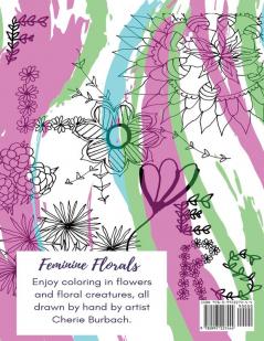 Feminine Florals: coloring pages with original artwork by Cherie Burbach