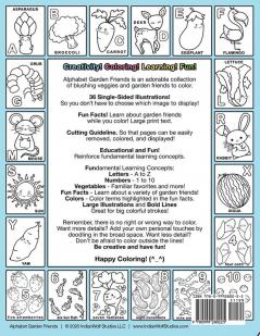 Alphabet Garden Friends: Letters Numbers Colors and Fun Facts Coloring Book