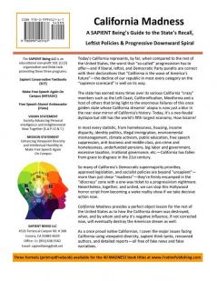 California Madness: A SAPIENT Being's Guide to the State's Recall Leftist Policies & Progressive Downward Spiral: 4