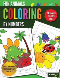 Fun Animals Coloring By Numbers: 50 Animals One-Sided Pages