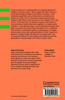 Behavioral Insights for Public Policy
