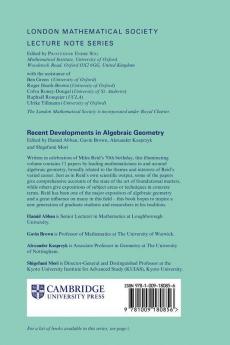 Recent Developments in Algebraic Geometry
