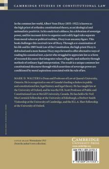 A.V. Dicey and the Common Law Constitutional Tradition