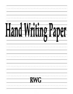 Hand Writing Paper: 100 Pages 8.5 X 11