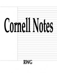 Cornell Notes: 100 Pages 8.5 X 11