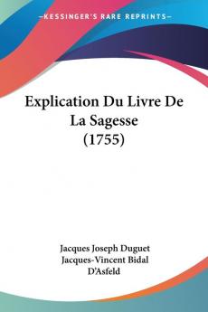 Explication Du Livre De La Sagesse (1755)