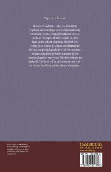 Aphasia and Kindred Disorders of Speech