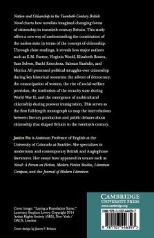 Nation and Citizenship in the Twentieth-Century British Novel