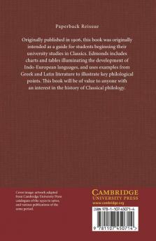 An Introduction to Comparative Philology for Classical             Students