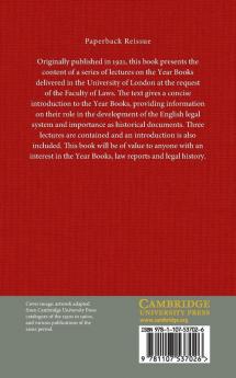 The Year Books: Lectures Delivered in the University of London at the Request of the Faculty of Laws