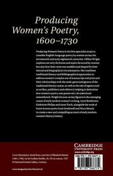 Producing Women's Poetry 1600-1730
