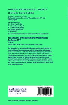 Foundations of Computational Mathematics Budapest 2011