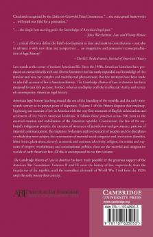 The Cambridge History of Law in America Volume I