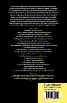 The Cambridge Companion to the City in Literature