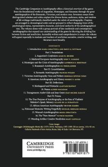 The Cambridge Companion to Autobiography