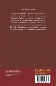The Precedence of English Bishops and the Provincial Chapter