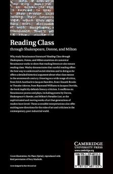 Reading Class through Shakespeare Donne and Milton