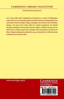 A Descriptive Catalogue of the Manuscripts in the Library of St John's College Cambridge