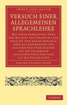 Versuch Einer Allegemeinen Sprachlehre