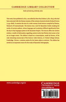 Photiou Tou Patriarchou Lexeon Synagoge - Volume 1