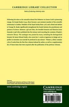Catalogus Bibliothecae Historico-Naturalis Josephi Banks