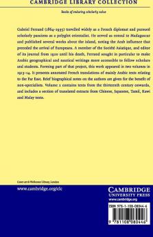 Relations de voyages et textes géographiques arabes persans et turks             relatifs a l'Extrême-Orient du VIIIe au XVIIIe siècles - Volume             2