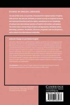 Syntactic Change in Late Modern English