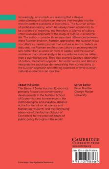 Cultural Considerations within Austrian Economics